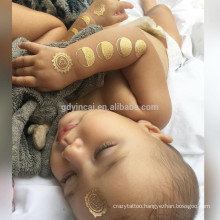 Fantastic Style Superior Quality Waterproof Metallic Golden And Silver Tattoo Sticker